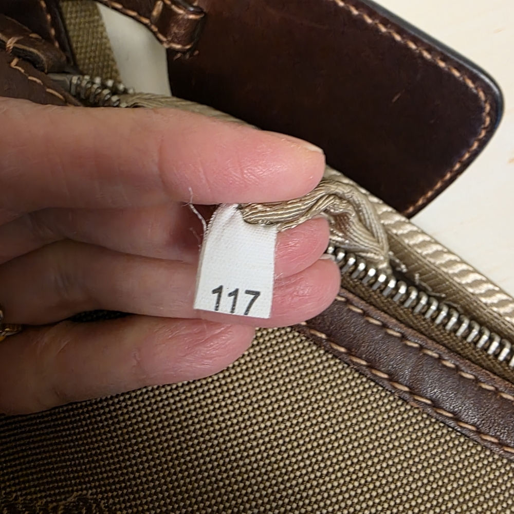 Prada | Small Prada Logo Jacquard Tan Canvas Shoulder/Crossbody  Bag - Picture 11 of 15
